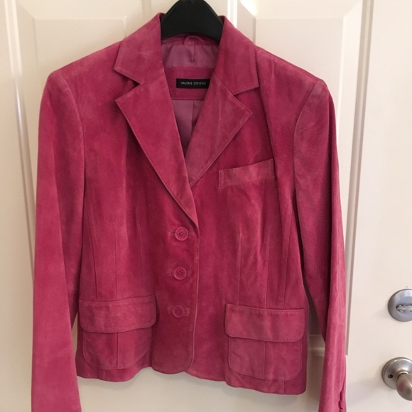 90s Y2K Pink Suede Vintage Leather Jacket Medium - Picture 1 of 8